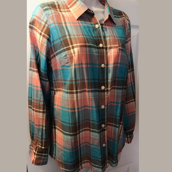 J. CREW The Perfect Shirt in Plaid pink blue soft - Picture 3 of 6